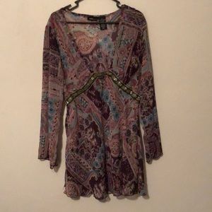 Sheer, printed dress or beach cover up!